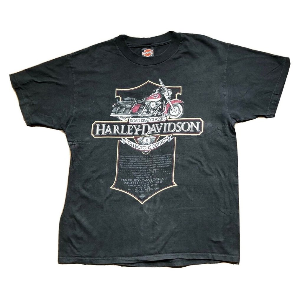 Harley Davidson 1998 Vintage Charlotte North Carolina Beefy Haines Shirt Mens L